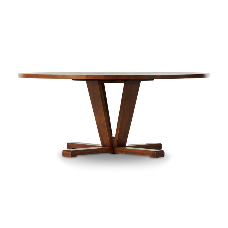 Cobain Round Medium Brown Reclaimed Wood Dining Table for Eight