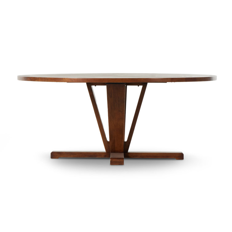 Cobain Round Medium Brown Reclaimed Wood Dining Table for Eight