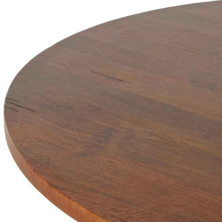 Cobain Round Medium Brown Reclaimed Wood Dining Table for Eight