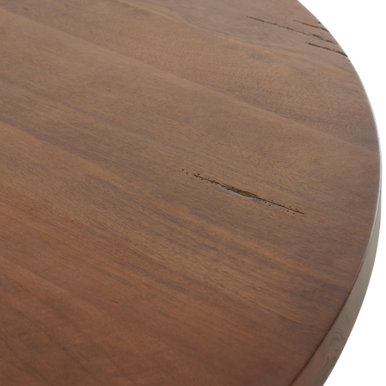 Cobain Round Medium Brown Reclaimed Wood Dining Table for Eight