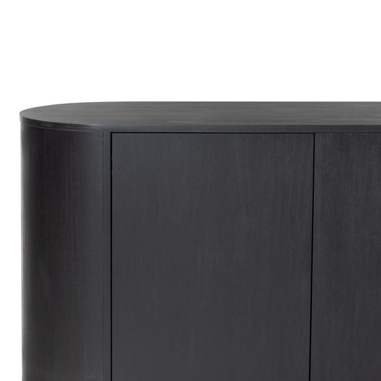 Paden 94'' Black Acacia Sideboard with Curved Legs