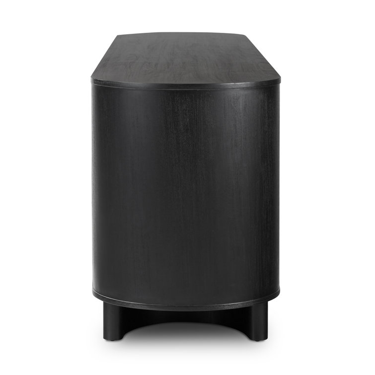 Paden 94'' Black Acacia Sideboard with Curved Legs