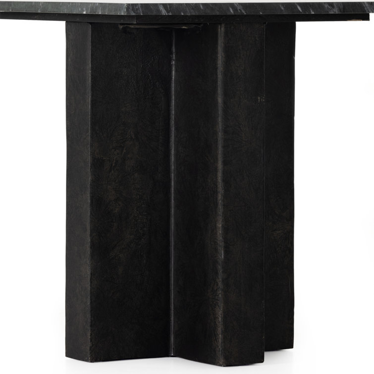 Terrell Black Marble and Aluminum End Table