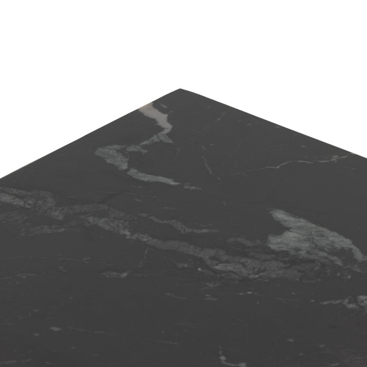 Terrell Black Marble and Aluminum End Table