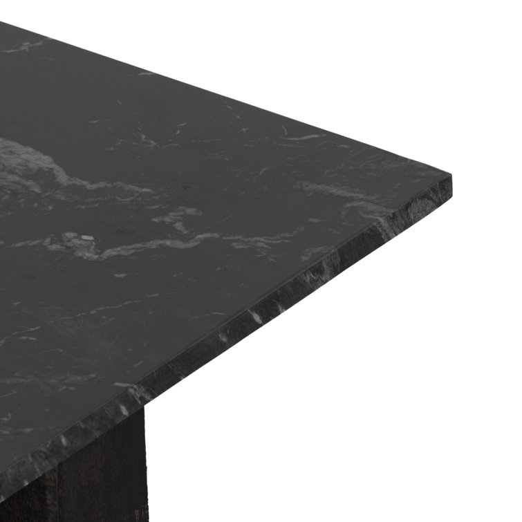 Terrell Black Marble and Aluminum End Table