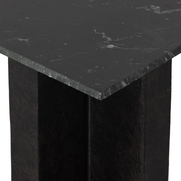 Terrell Black Marble and Aluminum End Table