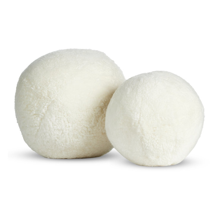White Shearling Reversible Round Throw Pillow Set