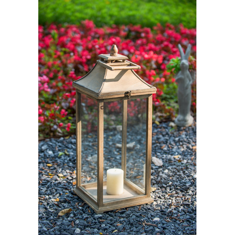 Tall Whitewood Hanging Garden Candle Lanterns, Set of 2