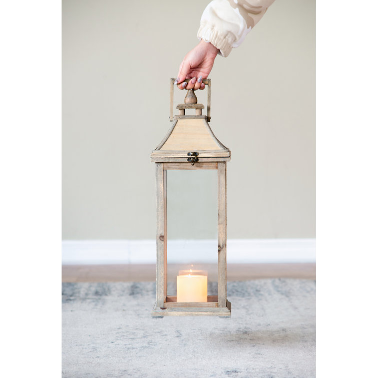Tall Whitewood Hanging Garden Candle Lanterns, Set of 2