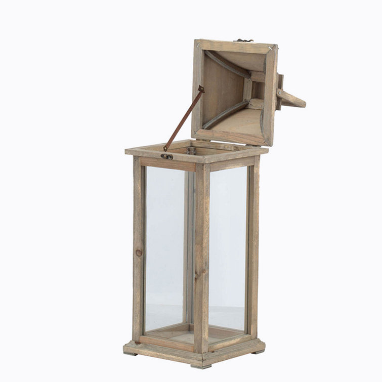 Tall Whitewood Hanging Garden Candle Lanterns, Set of 2