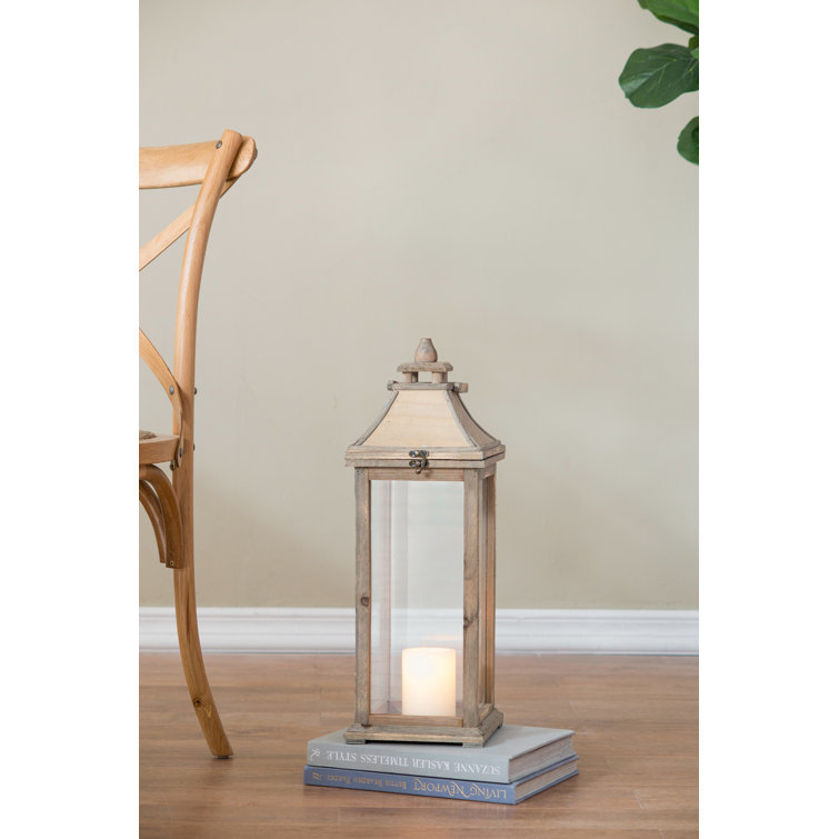 Tall Whitewood Hanging Garden Candle Lanterns, Set of 2