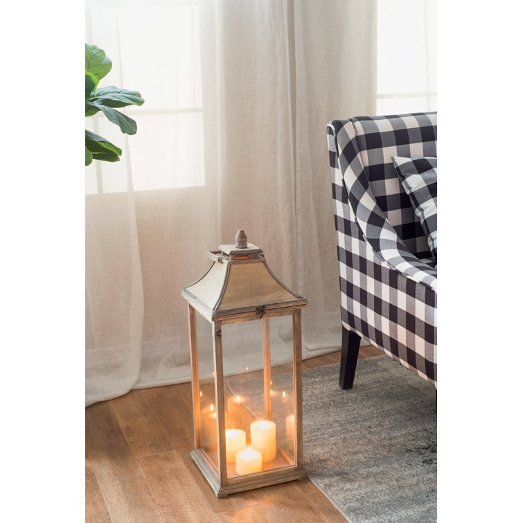 Tall Whitewood Hanging Garden Candle Lanterns, Set of 2