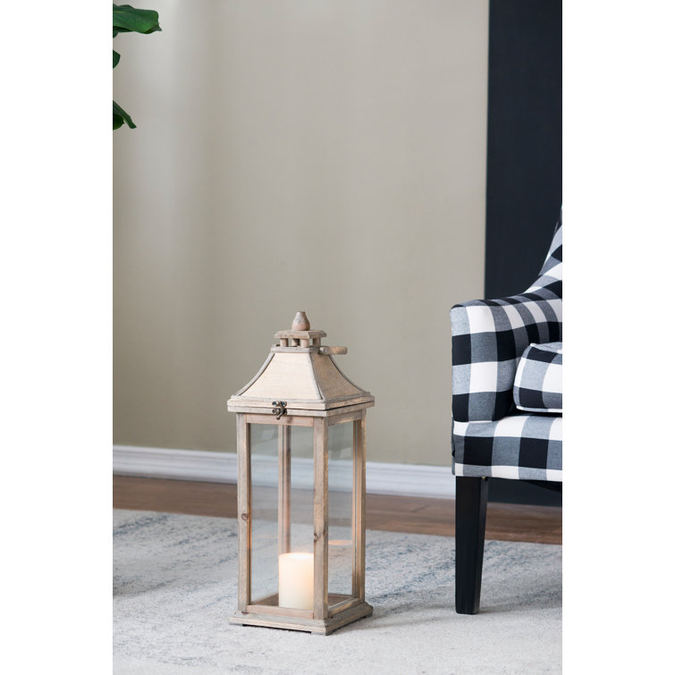 Tall Whitewood Hanging Garden Candle Lanterns, Set of 2