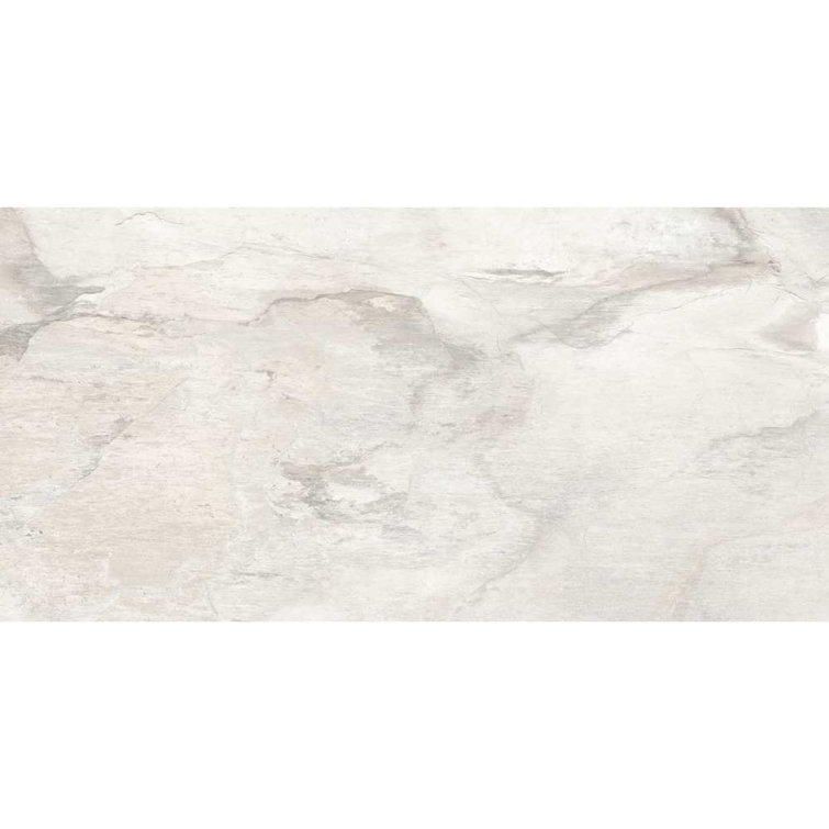 Large White Matte Porcelain Stone Look Wall & Floor Tile