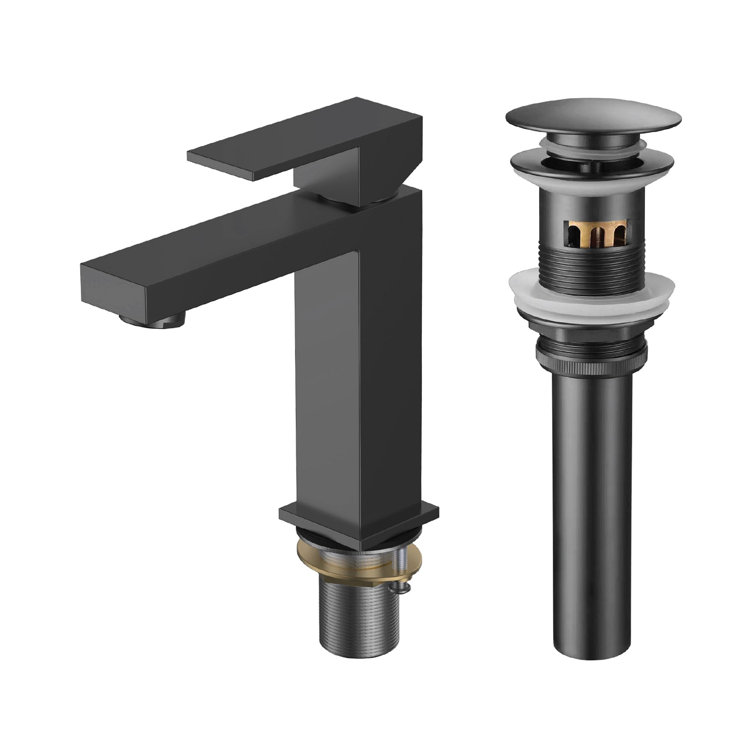 Matte Black Solid Brass Single Hole Bathroom Faucet