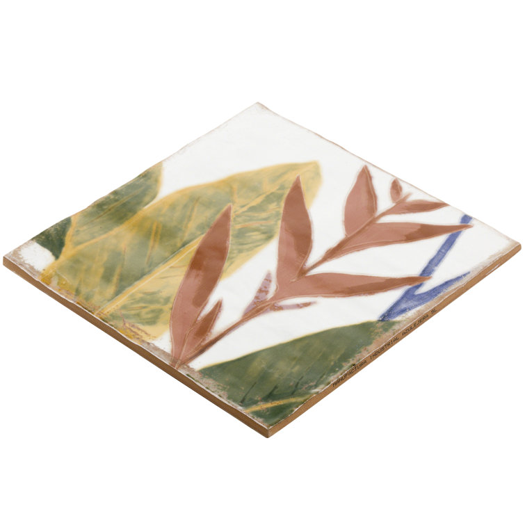 Sonata Decor 8" x 8" Multicolor Ceramic Wall Tile