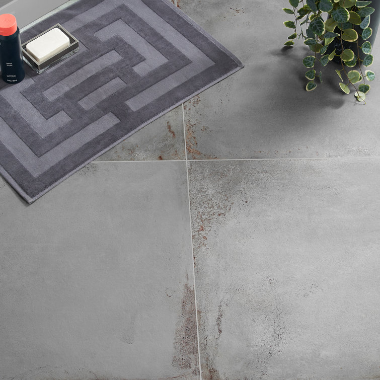 Angela Harris Gray Matte Porcelain Large Floor and Wall Tile