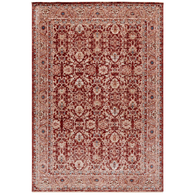 Warwick Oxblood Red Synthetic 5'3" x 7'6" Hand-Knotted Area Rug