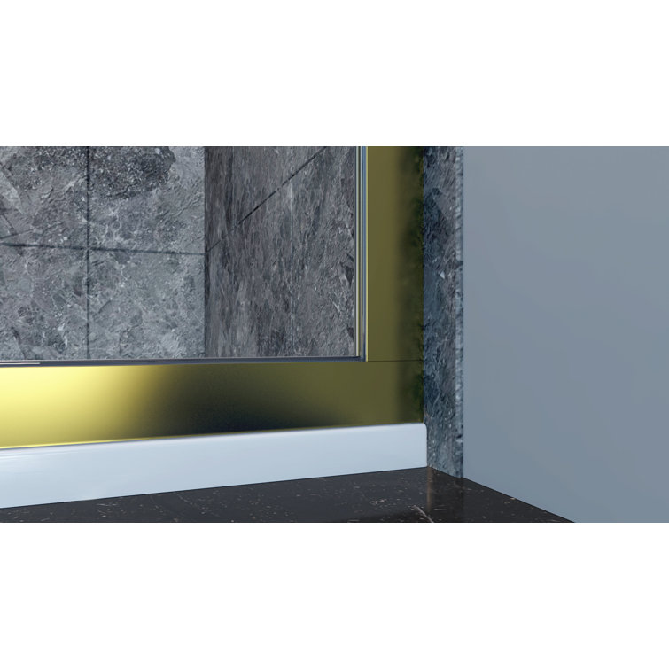 Eurolite 34" x 76" Brushed Gold Semi Frameless Shower Door