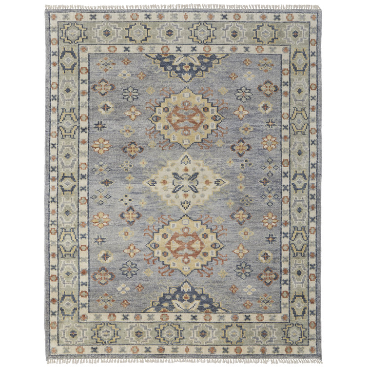 Fillmore Blue Wool Hand-Knotted 5' x 8' Area Rug