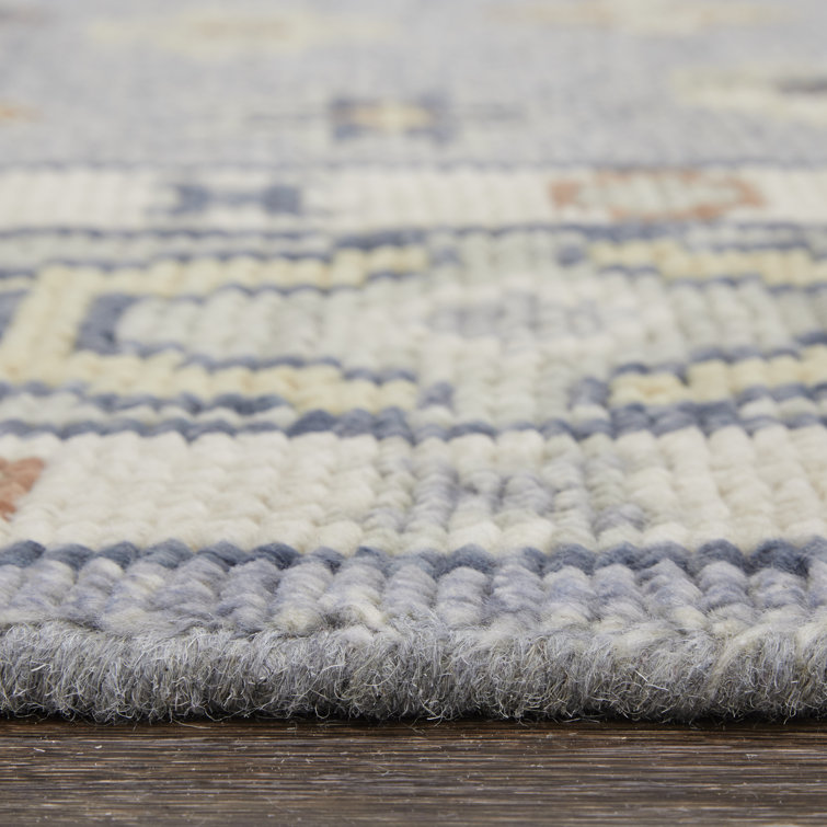 Fillmore Blue Wool Hand-Knotted 5' x 8' Area Rug