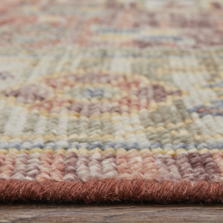 Red and Ivory Hand-Knotted Wool 9' x 12' Area Rug