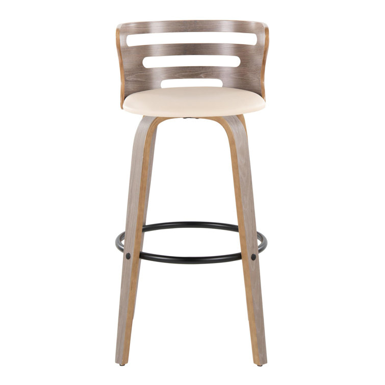 Cosini Cream Swivel Wood and Metal Barstool