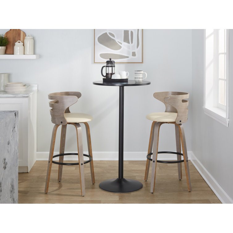 Cosini Cream Swivel Wood and Metal Barstool