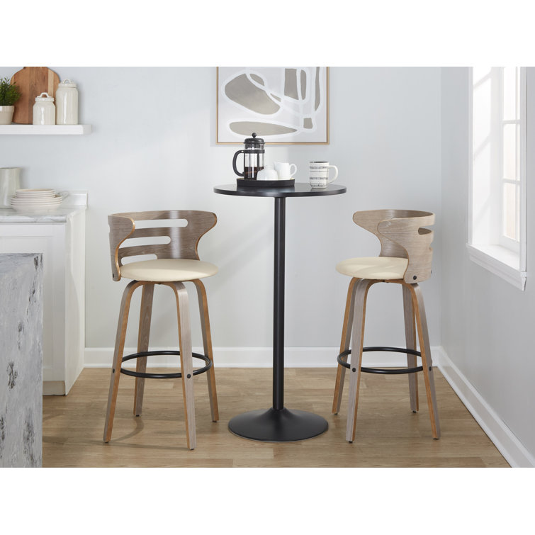 Cosini Cream Swivel Wood and Metal Barstool