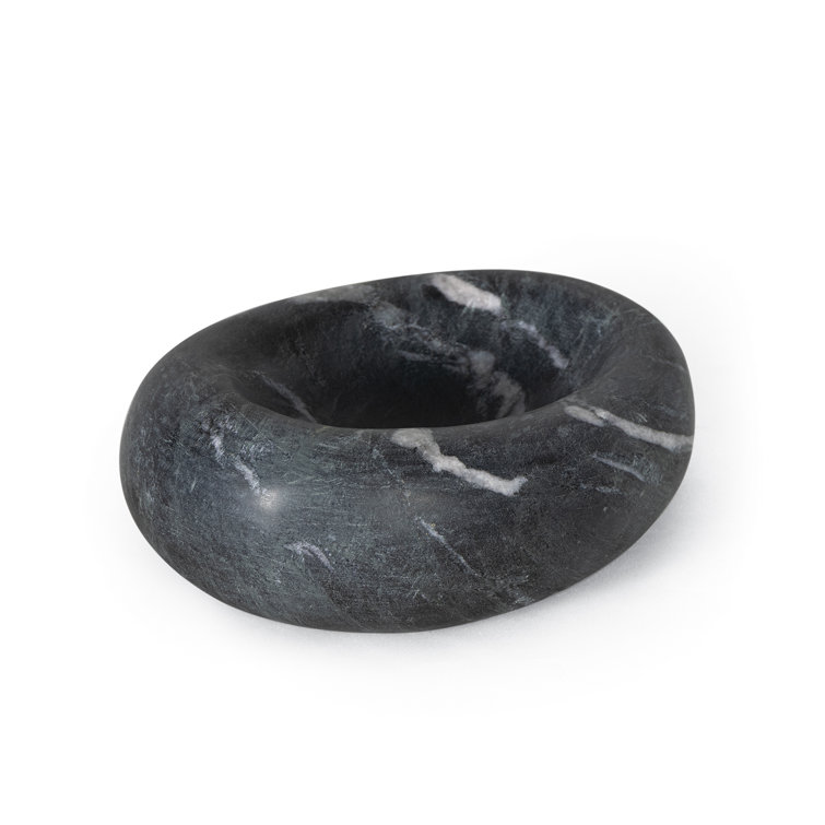 Handcrafted Black Marble Decorative Bowl