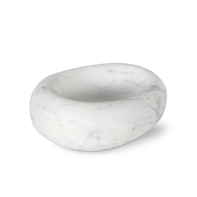 Handcrafted White Marble Decorative Bowl