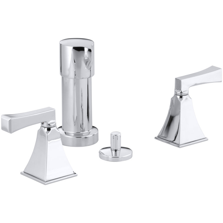 Polished Chrome Vertical Spray Bidet Faucet with Deco Lever Handles