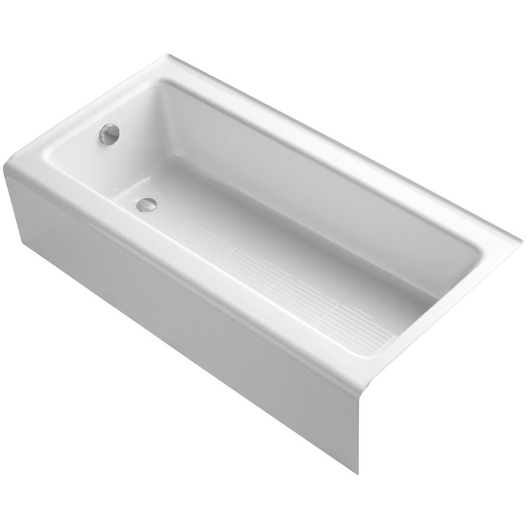 Bellwether White Cast Iron Alcove Soaking Bathtub