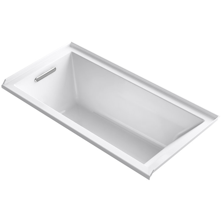 Underscore 60" x 30" White Acrylic Alcove Bathtub