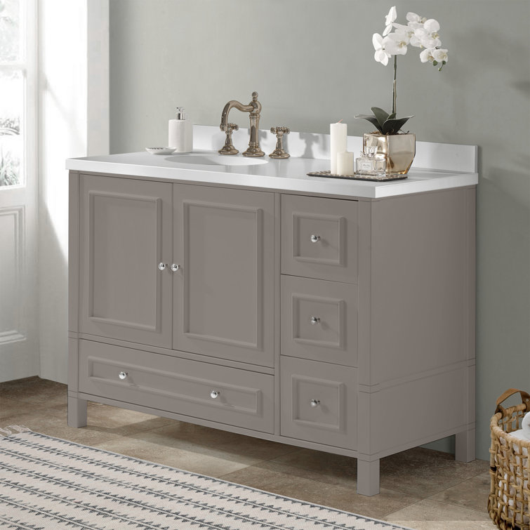 48" Williamsburg Gray Double Freestanding Vanity Cabinet
