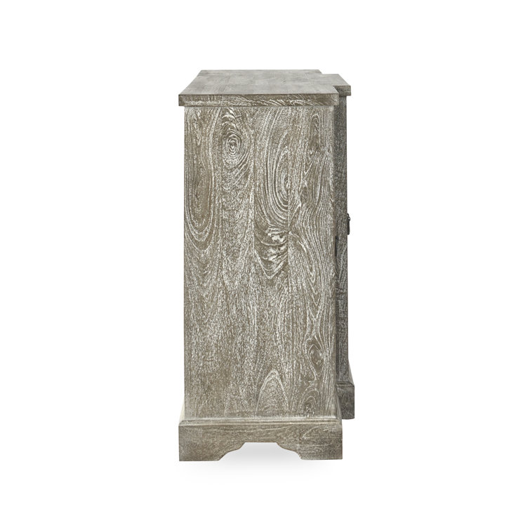 Harmony Grand Gray Mango Wood 72'' Floral Carved Sideboard