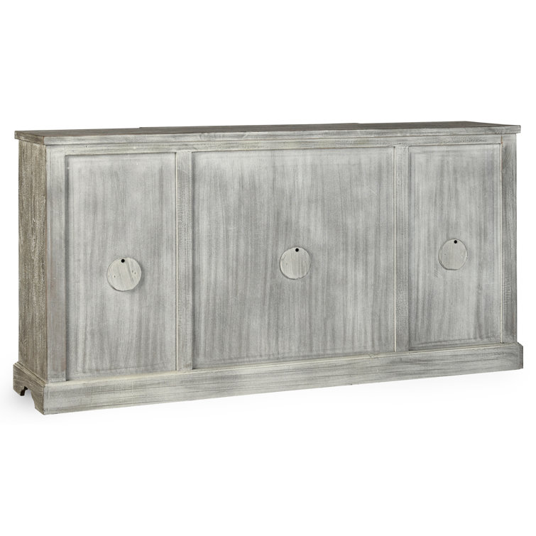 Harmony Grand Gray Mango Wood 72'' Floral Carved Sideboard