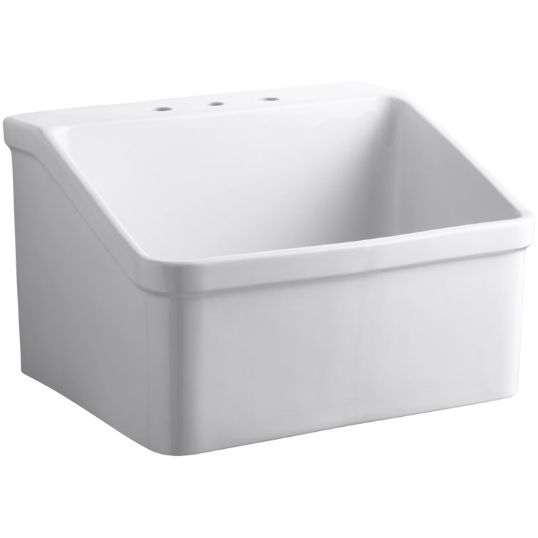 Hollister White Vitreous China Wall-Mounted Utility Sink