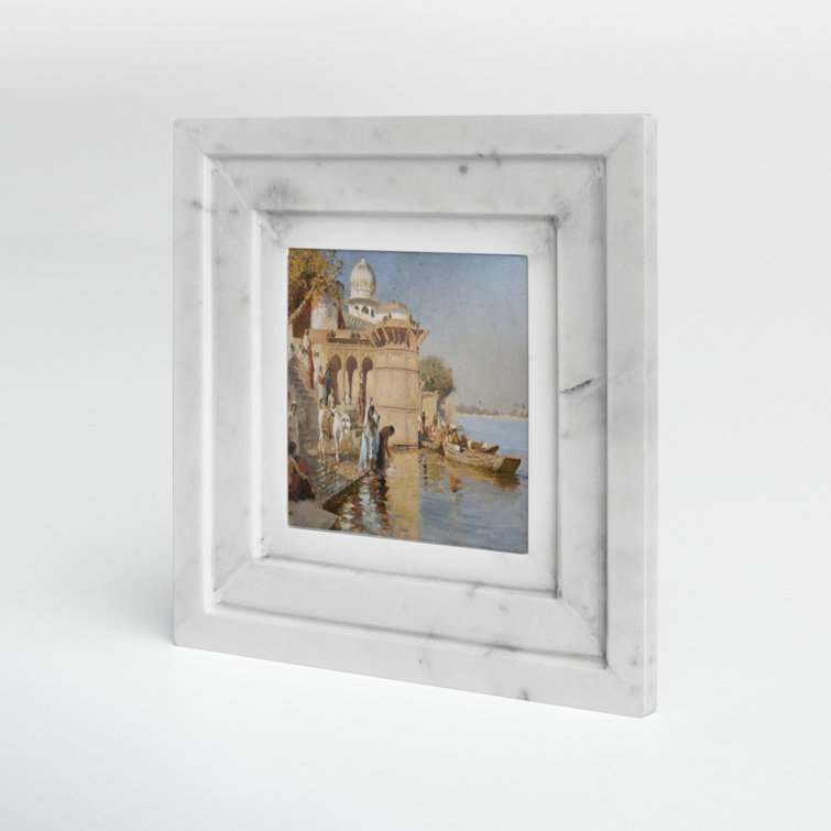 Barrona White Marble 7'' Picture Frame