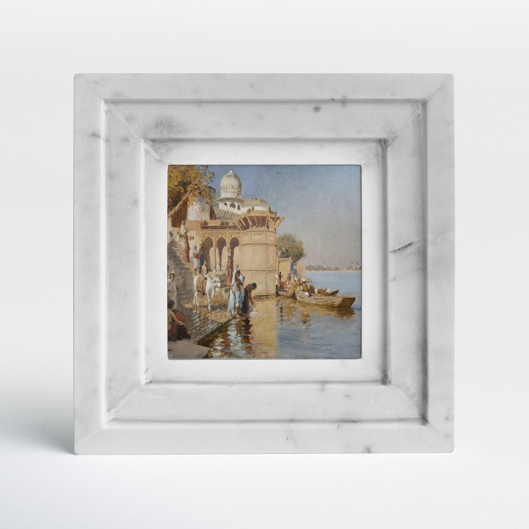 Barrona White Marble 7'' Picture Frame