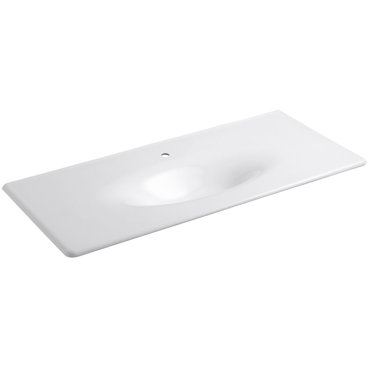 White Cast Iron 50" Single Bathroom Vanity Top