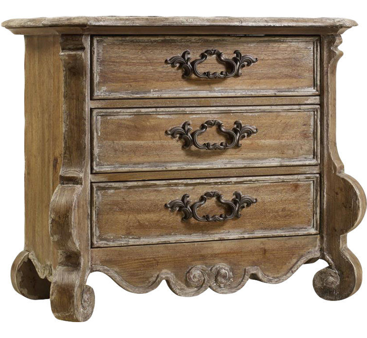 Caramel Froth Traditional 3-Drawer Wooden Nightstand