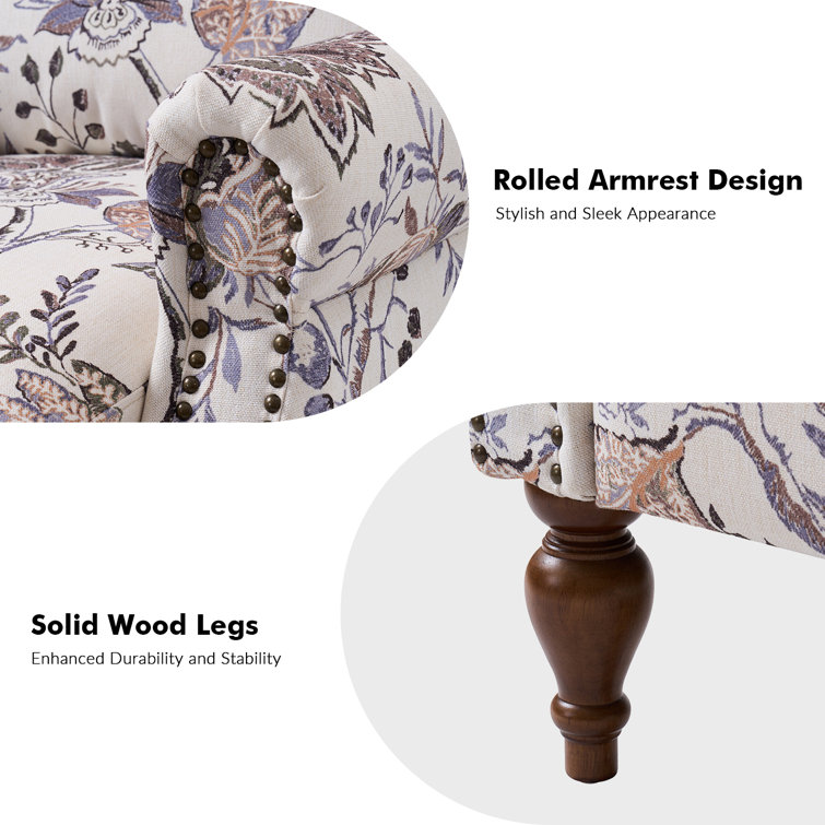 Ariany Floral Manual Recliner with Nailheads
