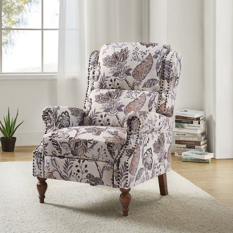 Ariany Floral Manual Recliner with Nailheads