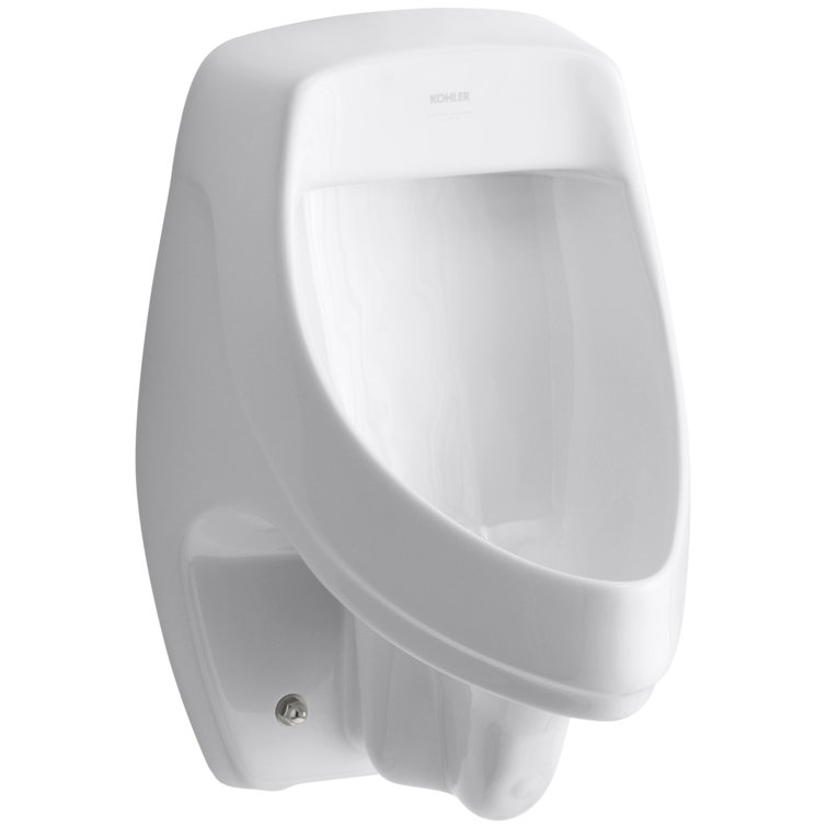 White Vitreous China Wall-Mount Urinal with Rear Spud