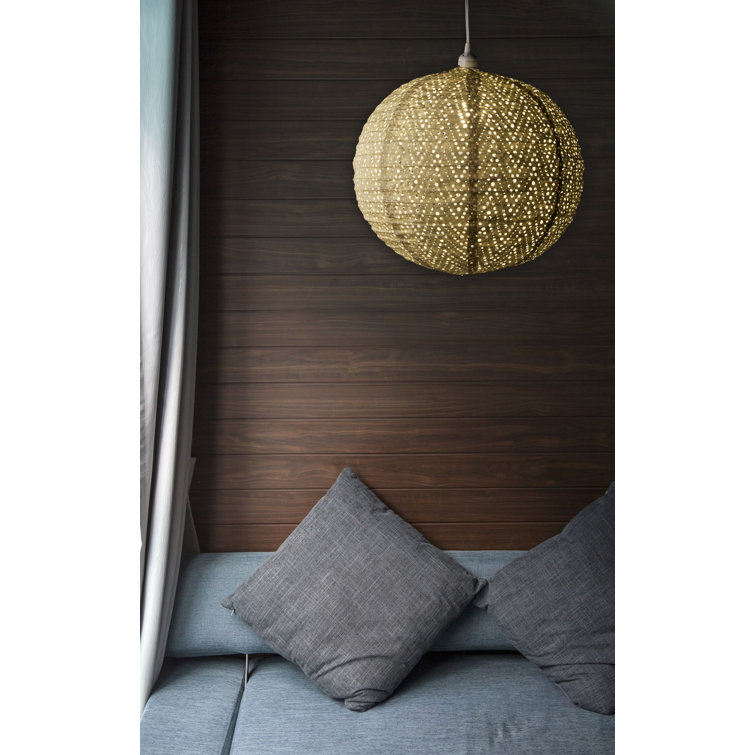 18" Chevron Pearl Globe LED Pendant Lamp