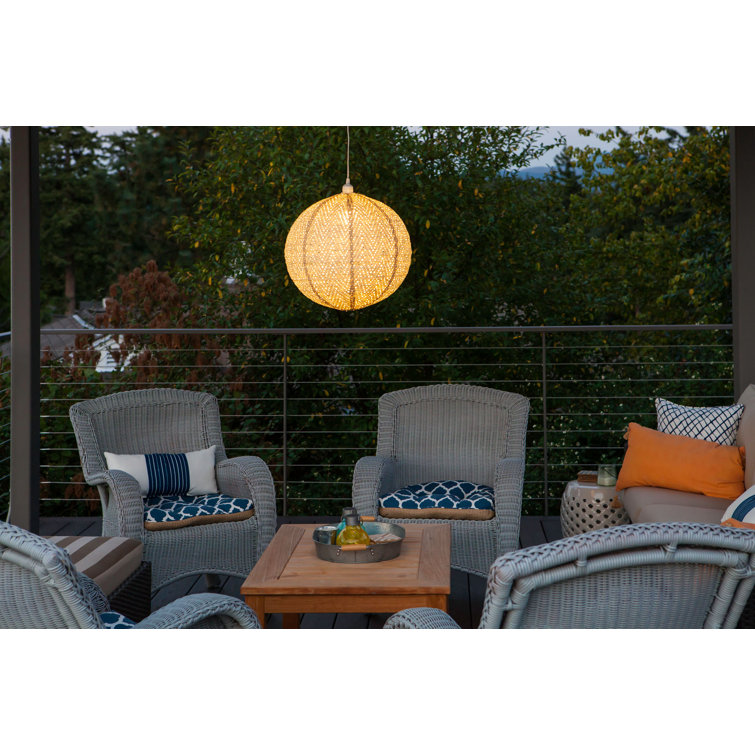 18" Chevron Pearl Globe LED Pendant Lamp