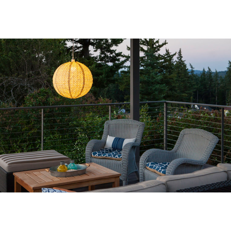 18" Chevron Pearl Globe LED Pendant Lamp