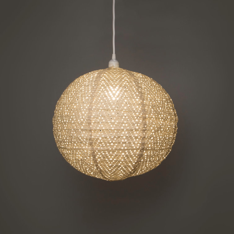 18" Chevron Pearl Globe LED Pendant Lamp