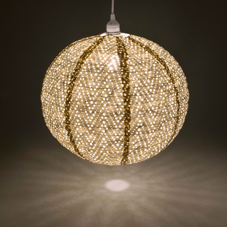 18" Chevron Pearl Globe LED Pendant Lamp